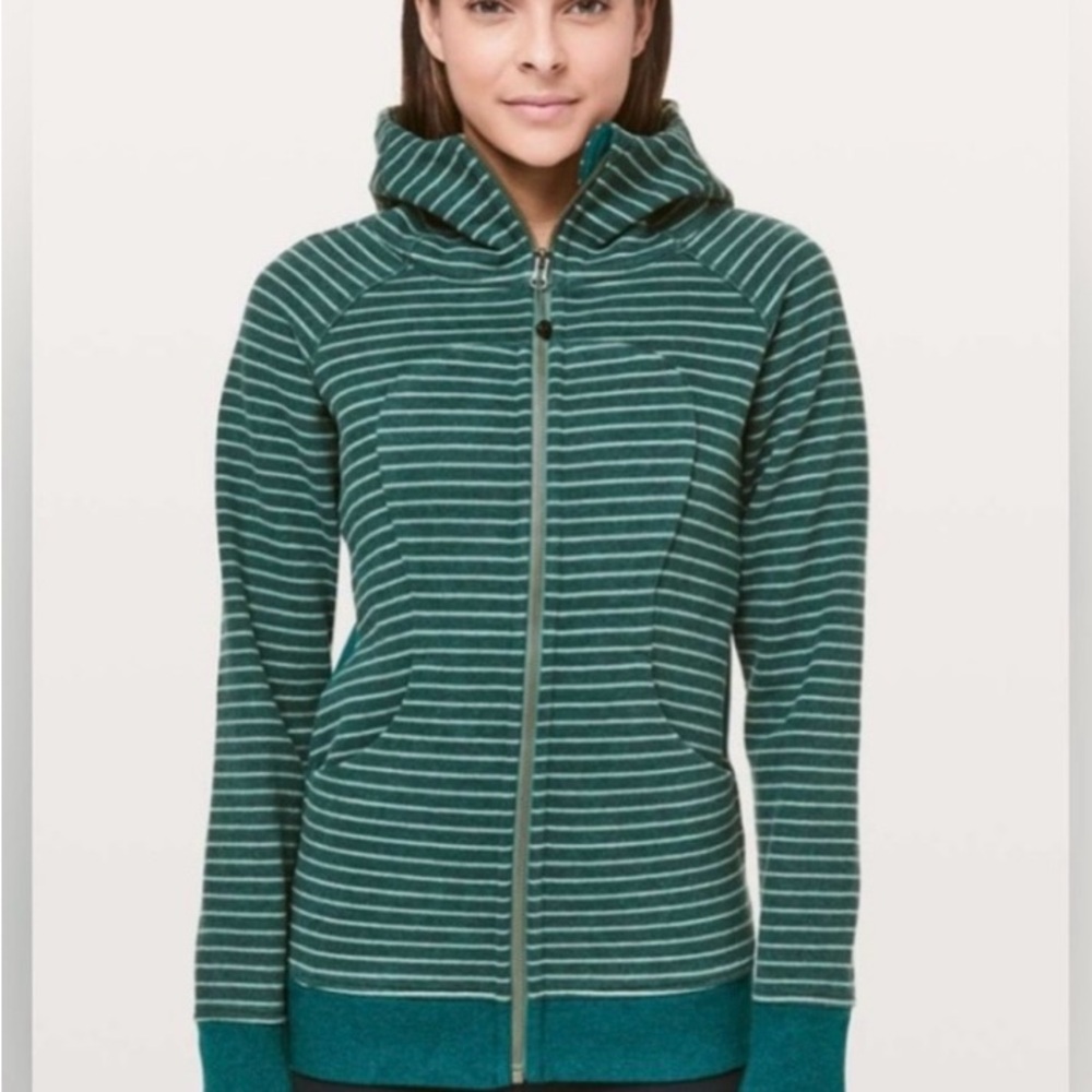 Lululemon Athletica Green Fitted Long Sleeve Hoodie